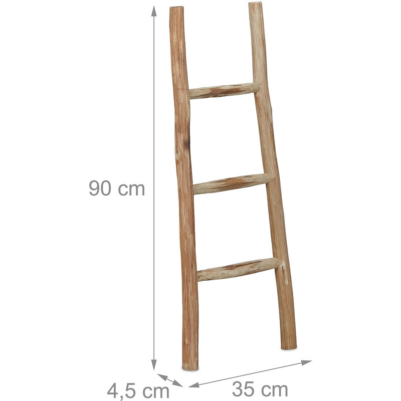Porte-Serviettes Sur Pied Relaxdays - 3 Barres Métal/Bois - 86x58x30 Cm - Noir - Sans Percage