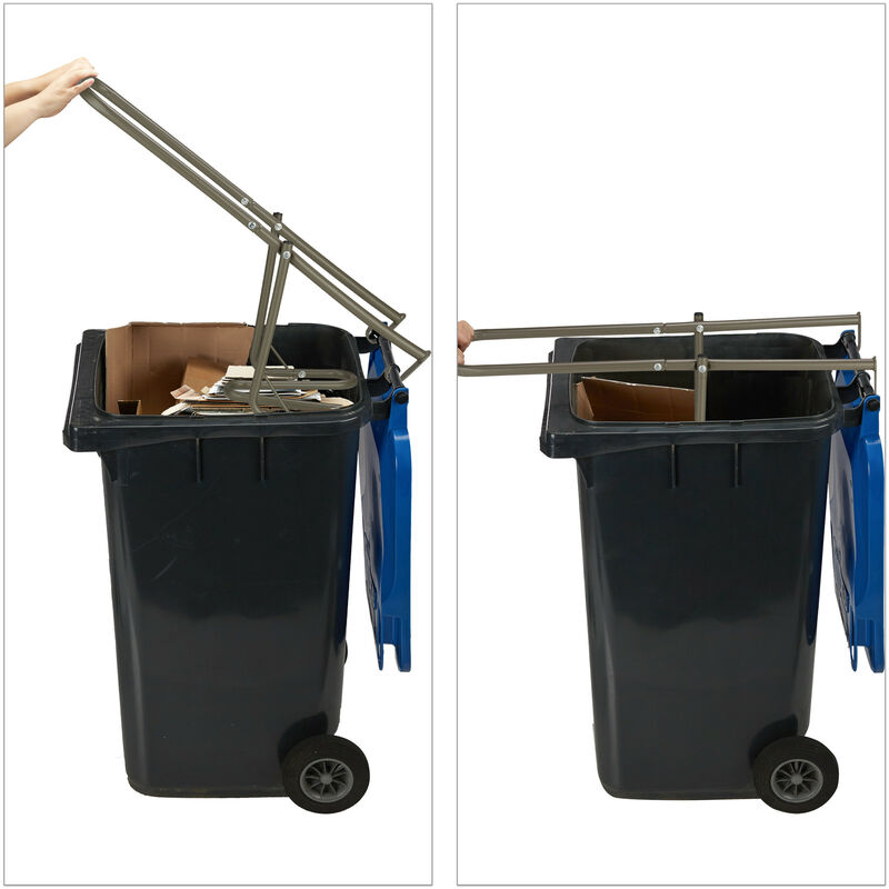 Relaxdays Compacteur déchets, pour poubelle, en lot de 2, non recyclable,  41x35x95cm,plastique, manuel, acier, rouge