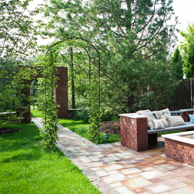 Relaxdays Arche à rosiers, métal, treillis, jardin, H : 250 cm, 2 largeurs : 235 ou 180 cm