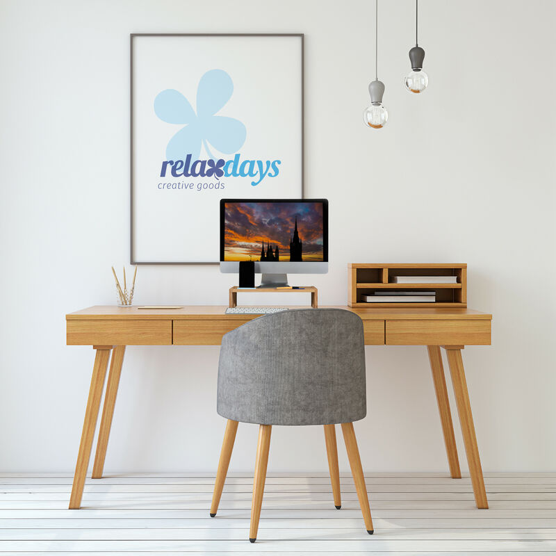 Relaxdays Support moniteur en bambou, Rehaussement écran PC
