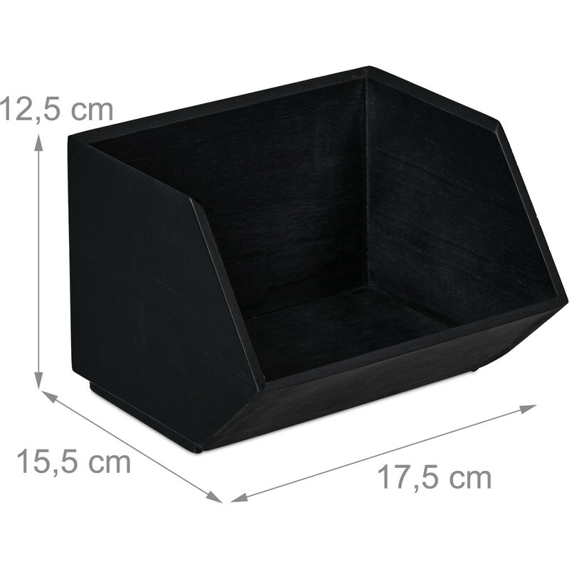 idea-station Boite Compartiment Plastique 3 Pieces / 19 x 15 cm -  Anthracite - Boite de Rangement Compartiments