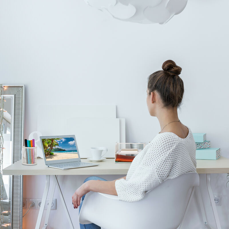 Relaxdays Organiseur Bureau 7 Pièces Métal Blanc - Range Documents Et Accessoires
