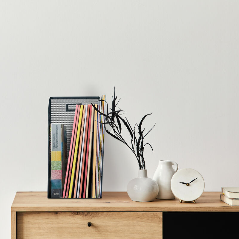 Relaxdays Serre-livres, Presse-livres, Presse-papier Set De 2, Métal Maille CD DVD, HxlxP 16,5 X 13 X 10,5 Cm, Argent - Maison