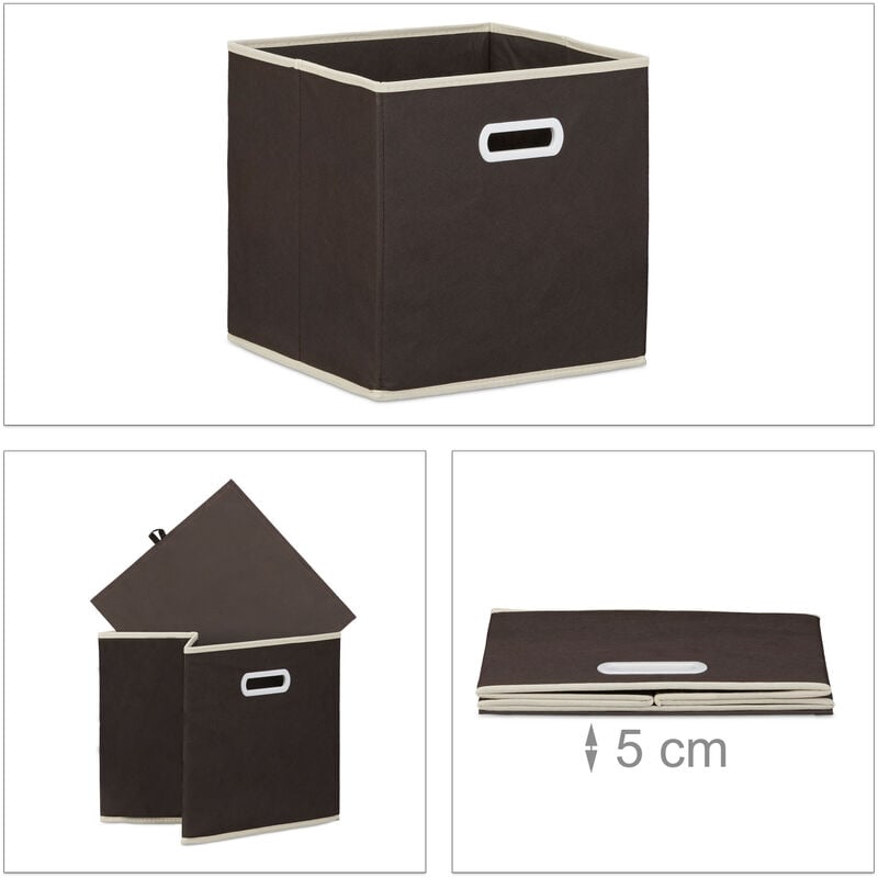 DIMJ Boite Rangement, Lot de 3 Cube de Rangement Ouvertes Pliables Caisse  Rangement Avec Poignée Renforcée, Casier Panier Rangement Tissu, Gris Clair  : : Cuisine et Maison