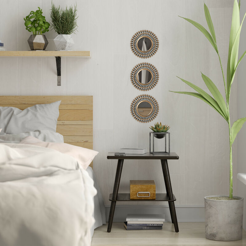 24 Miroirs Adhésifs Ronds Acrylique - Stickers Muraux Décoratifs - Argent 135mm - Pour Chambre Ou Salon