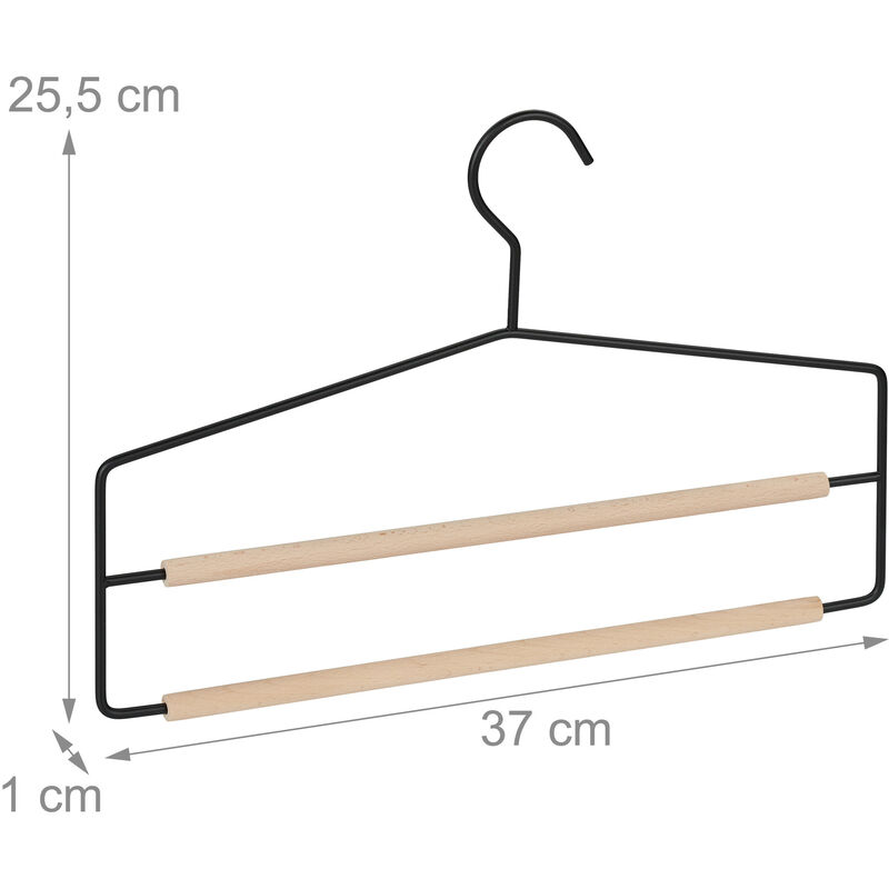 Cintre Multiple Pour Pantalons - Lot De 5, Gain De Place, Antidérapant, Noir