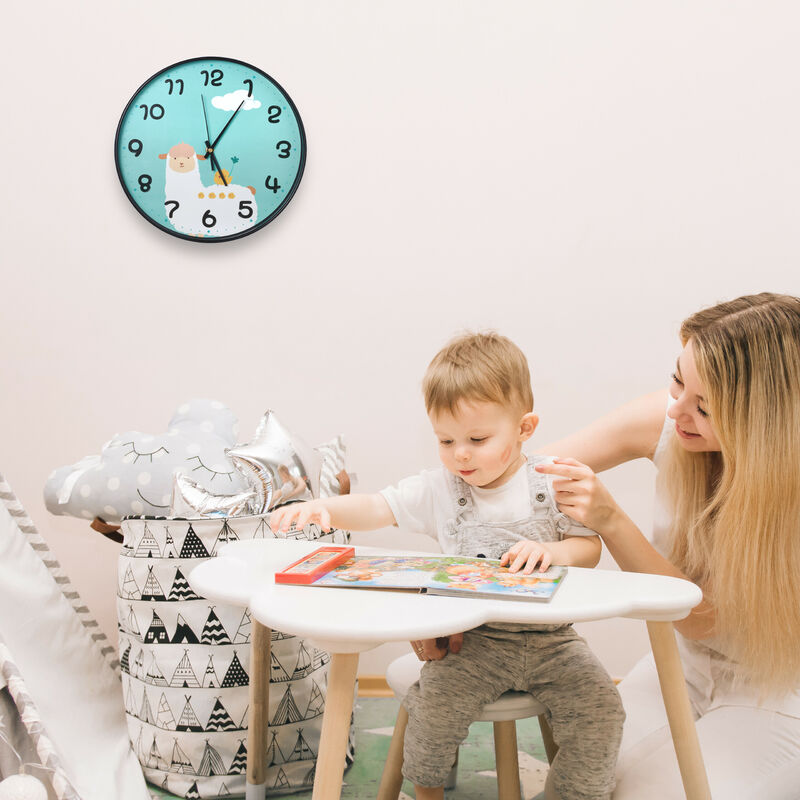 Horloge Murale Dinosaure En Bois – Silencieuse, éducative, Parfaite Chambre Enfant, Décoration Ludique