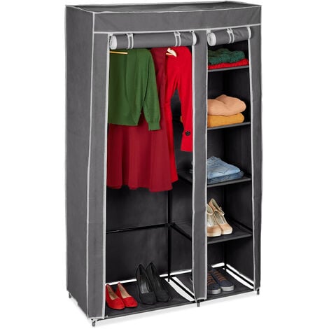 Armoire-penderie C+P avec tringle à vêtements et compartiments, H