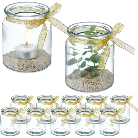 Paire de bougeoirs en verre irisé art déco | Selency