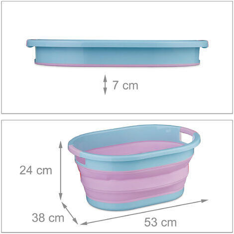 Panier à Linge Pliable Relaxdays 24 Litres - Vert Et Blanc, Plastique Robuste Avec Poignées