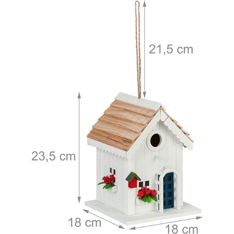 Mangeoire Suspendue écologique Mangeoire à Oiseaux STAFECO Pour Balcon - Résistante Aux Intempéries - Bois Naturel Nourriture Oiseaux Jardin