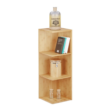 Meuble de Rangement d'angle avec 9 Niches, Étagère Supérieure, 3 Tiroirs  Organisateur de Livres