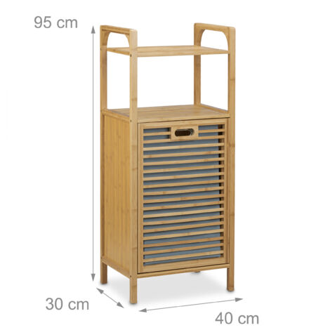 Relaxdays Tabouret De Salle De Bain Avec étagère, Banc En Bambou, HxLxP