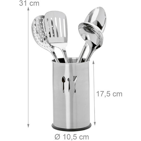 Porte-ustensiles De Cuisine Rotatif 360° - Avec 4 Compartiments - En Polypropylène Blanc - Pour Comptoir, Rangement Couverts - 4