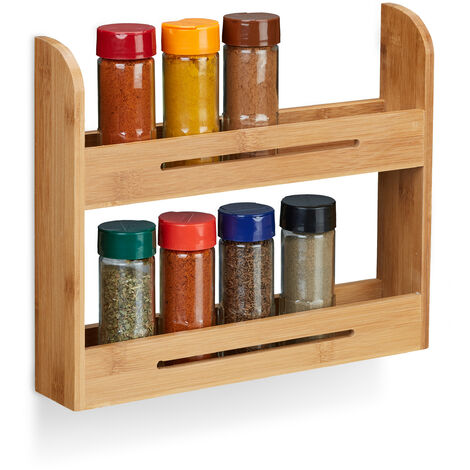 0€05 sur T&g scimitar étagère à épices bois d'hévéa fixations incluses  (pots à épices non fournis) - Ustensile de cuisine - Achat & prix