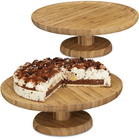 Plat à gâteau sur pied en bois de manguier.