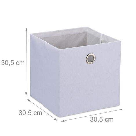 Lot De 4 Boîtes De Rangement Pliables Relaxdays - 30x30x30 Cm - Noir Avec Poignées Pour Étagère