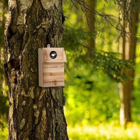 Nichoir Oiseaux Extérieur Relaxdays Bois Sapin 24,5x14x14 Cm - Nettoyage Facile
