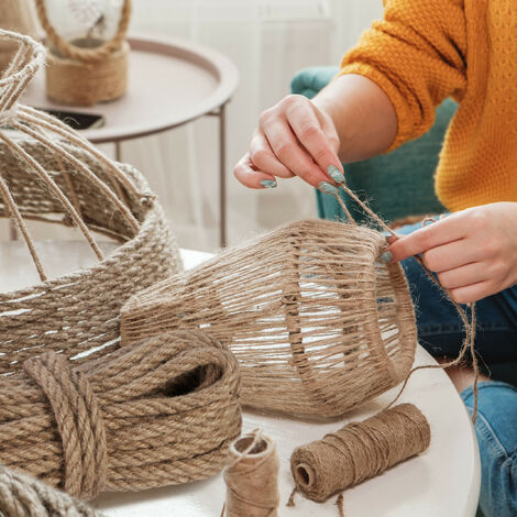 Corde de chanvre naturel de 300m, corde marron fine de 1mm pour l'artisanat,  le crochet, l'emballage cadeau, le jardinage et la décoration de Noël