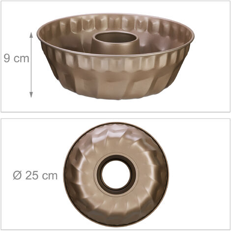 Relaxdays Moule à Kouglof Antiadhésif Gris - 9 X 25 Cm - Idéal Pour Gâteaux Et Savarin