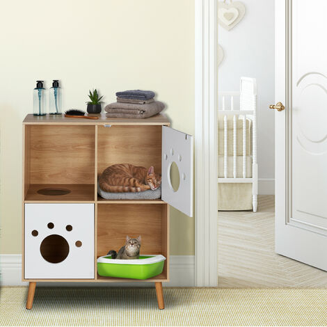 Meuble à Litière Relaxdays, Serrure & Cloison, Entrée, H X L X P 46 X