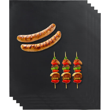 Lot De 5 Tapis De Barbecue Réutilisables - 40x33 Cm, Antiadhésif Résistant à 260°C, Pour Gaz, Charbon - 3