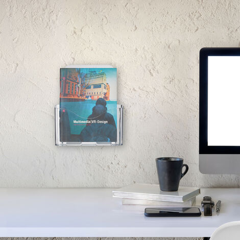 Présentoir à Prospectus A5 En Acrylique Transparent - Format L, Incliné, Pour Comptoir, Bureau, Restaurant, Réception - 10