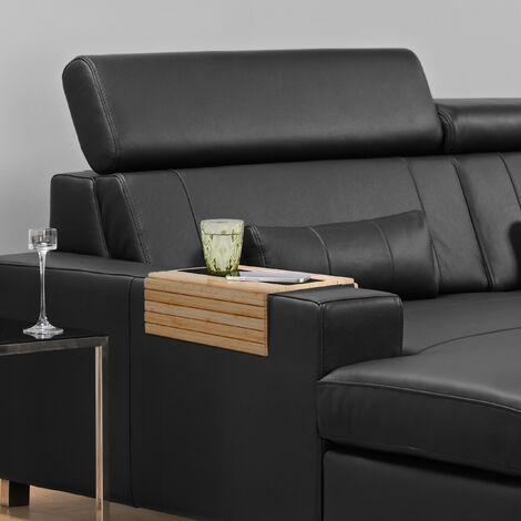 Plateau Rotatif Bambou Pour Accoudoir De Canapé - 2 Niveaux, Porte-gobelet, Support Téléphone | Pour Canapés à Bras Droits