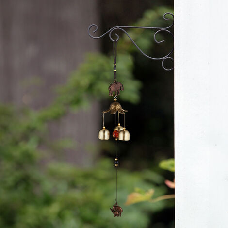 Carillon à Vent Métal Avec Clochette Feng Shui - Décoration Suspendue Pour Jardin, Balcon, Fenêtre - 52 Cm, Symbolique Chance Et Harmonie