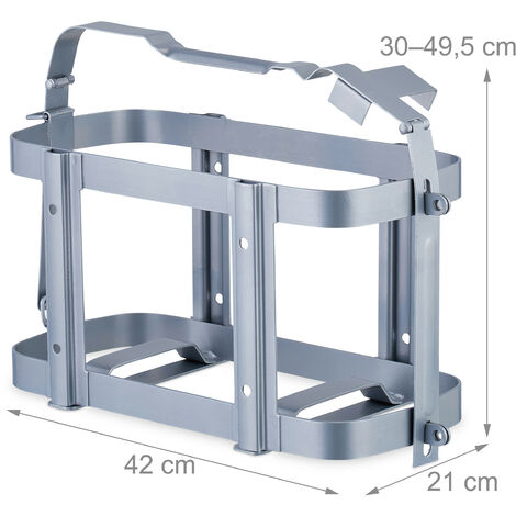Relaxdays Porte-jerrican pour voiture, 10 & 20 L, bidon d'essence, métal,  jerrycan, vert