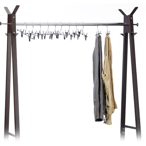 4x cintres multiples, peu encombrant, 4 pour chemises avec traverse pour  pantalon, en bois et métal, antidérapant