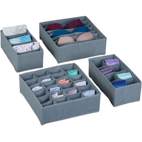 1 ou 3 cubes de rangement pour sous-vêtements de 6, 7 ou 11 compartiments,  coloris au choix