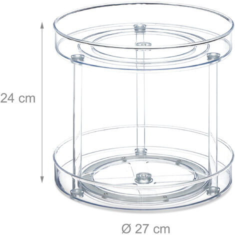 Organisateur Rotatif Pour Tasses En Papier - 4 Compartiments - Base Tournante 360° - Noir - Dimensions 22x19 Cm