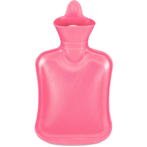 Bouillotte Rose En Caoutchouc 650/1000/1700 Ml - Résistante à La Chaleur, Design Avec Oreilles Mignonnes, Chauffe-Mains Parfait Pour L'Hiver
