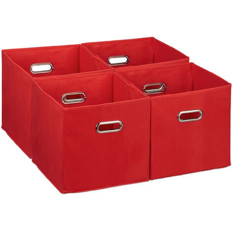 Moderne Lot de 4 Boîtes de Rangement Caisses de Rangement - Cube