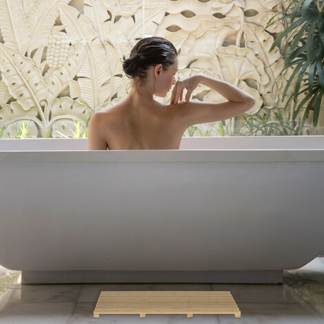 Relaxdays Tapis moelleux en mousse, à découper, pour bain, sauna