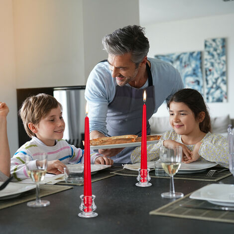 Relaxdays Set 5 Bougeoirs Avec Plateau - Décoration Table Style Bois | Ambiance Cosy Et Romantique