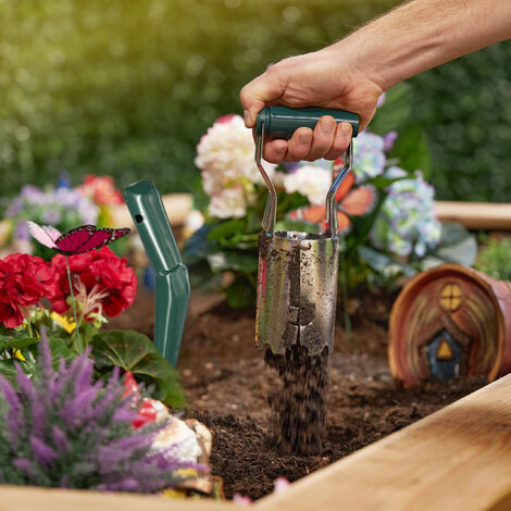 Lot De 2 Plantoirs à Bulbes Relaxdays - Gradué Et à Manche Pour Jardinage