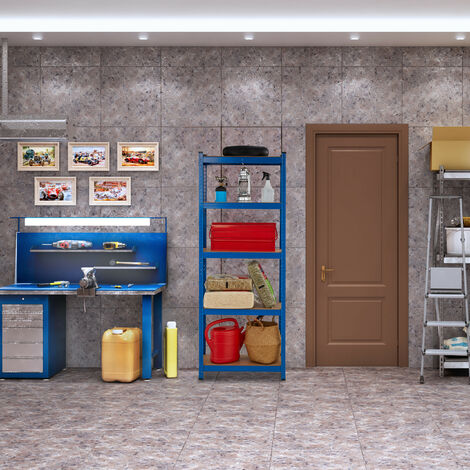Étagère Garage 5 Niveaux Charge Lourde 500 Kg – Relaxdays Acier & MDF, H180 X L70 X P30 Cm, Cave, Atelier, Stockage Robuste