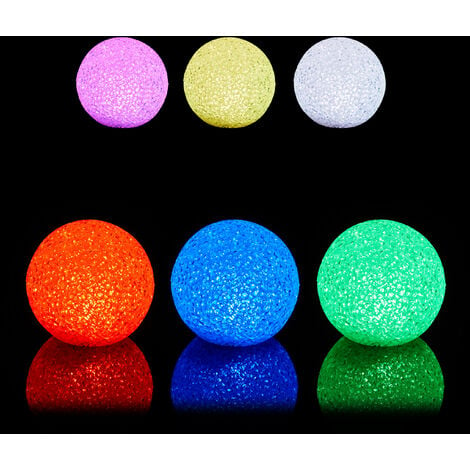 Relaxdays Boule lumineuse LED en lot de 2, couleur changeante, sans câble,  pour intérieur, diamètre : 12