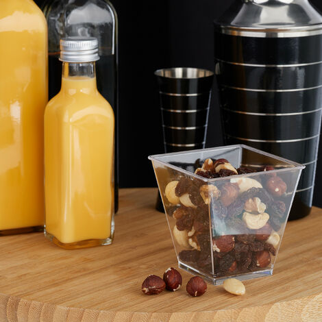 Verrines Plastiques Jetables Lot De 50 Tasses à Dessert 60ml + 50 Cuillères - Plastique Alimentaire Transparent, Réutilisable - Pour Fêtes Verre Plastique Reutilisable