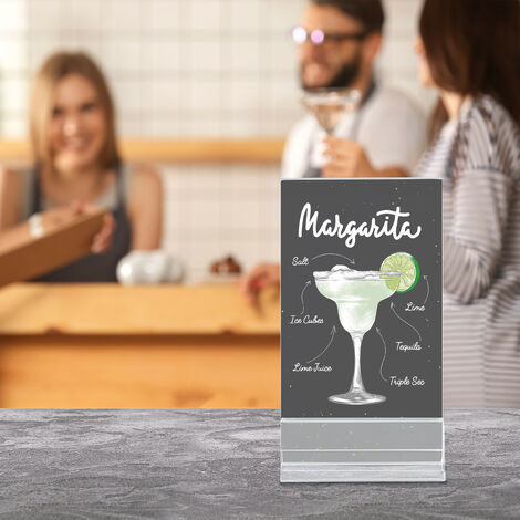 Kiptyg Lot De 6 Supports Acrylique A6 Avec Base En Bois - Présentoir De