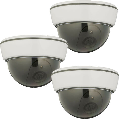 Caméra Surveillance Factice LED Rouge Caméra Factice Relaxdays - LED Rouge Clignotante - Dissuasion Cambriolage - Intérieur/Extérieur Camera Factice