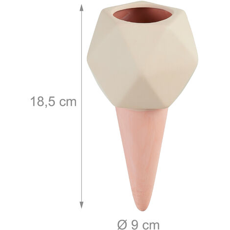 Relaxdays Arrosage En Terre Cuite, Lot 4, Bouteilles Pet 1,5 L, Intérieur ( Chambre) & Extérieur (Balcon), Marron/Blanc