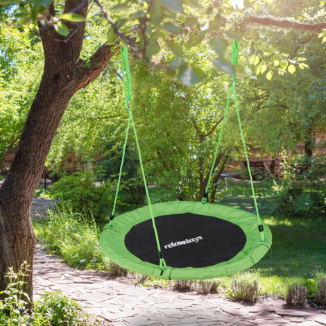 Relaxdays Tente pour balançoire en nid revêtement Housse à suspendre accessoire  jardin,bleu-vert, 90 cm