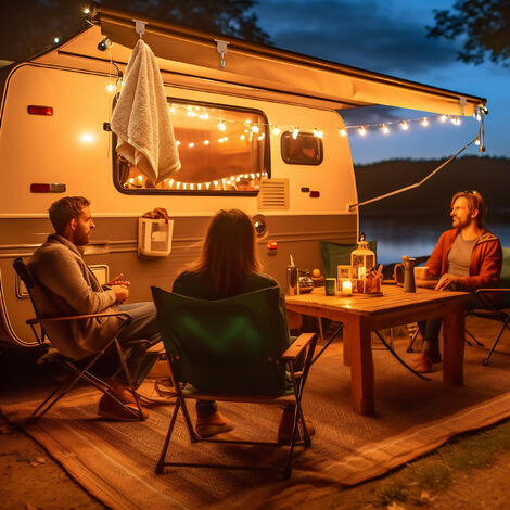 Relaxdays Crochet pour auvent en camping, pour camping-car ou caravane, lot pratique de 24, gris et argenté