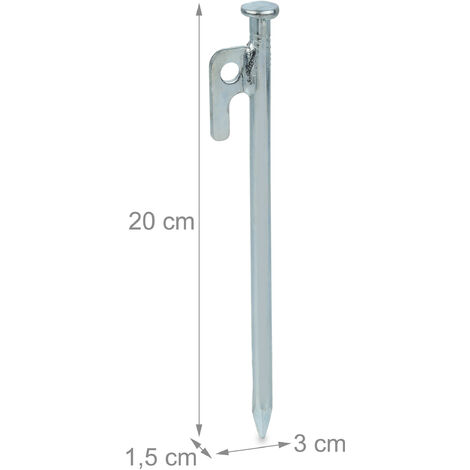 Ventes Flash Noël : Relaxdays Lot De 18 Piquets De Fixation, Pour Sols Durs, 25 Cm, Acier, Sardines Robustes Pour Le Camping, Orange Pas Cher