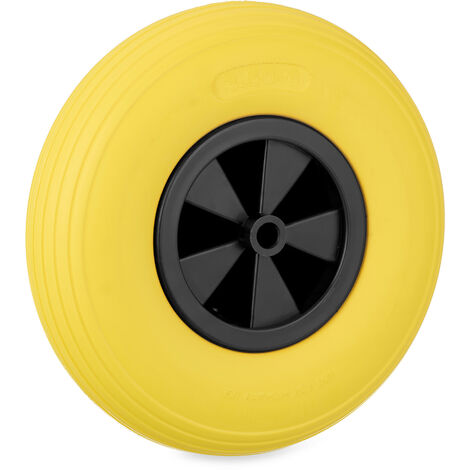 Roue De Brouette Increvable Relaxdays 3.50-8 - Pneu Caoutchouc, Jante Acier, Charge Max 100 Kg - Pour Jardin Et Bricolage