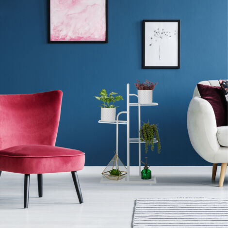 Relaxdays Étagère à Plantes, 4 Niveaux, pour Herbes aromatiques et Fleurs, métallique, Acier