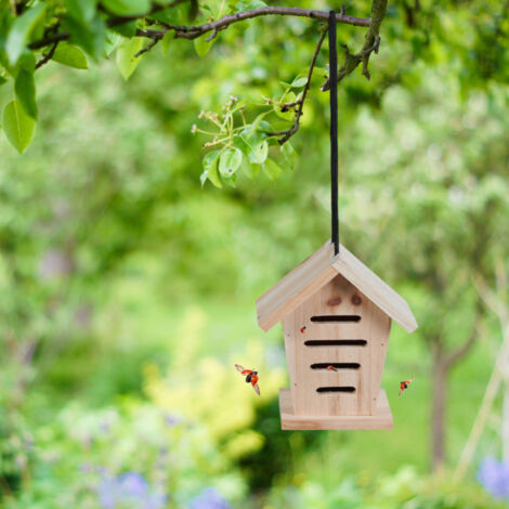 Relaxdays Lot 2 Hôtels à Insectes En Bois - Nichoir Coccinelles Jardin Balcon Naturel